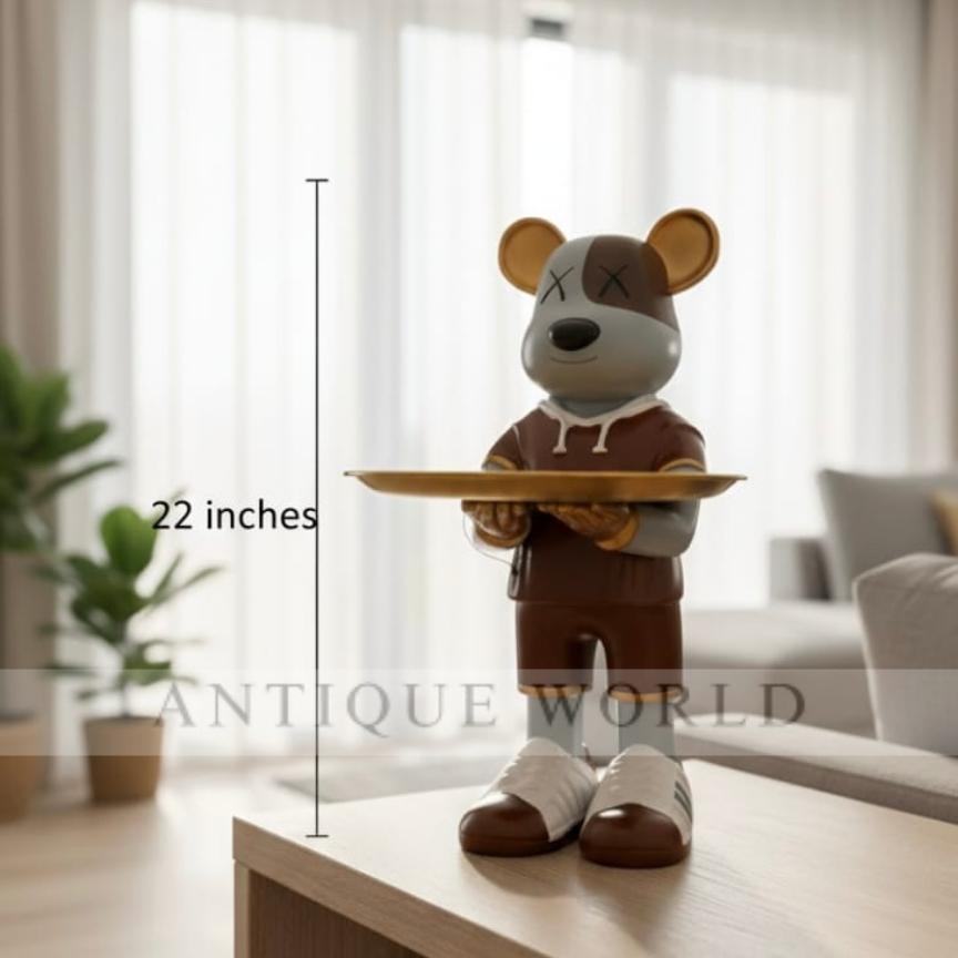 The Sporty Golden-Tray Servant Figure