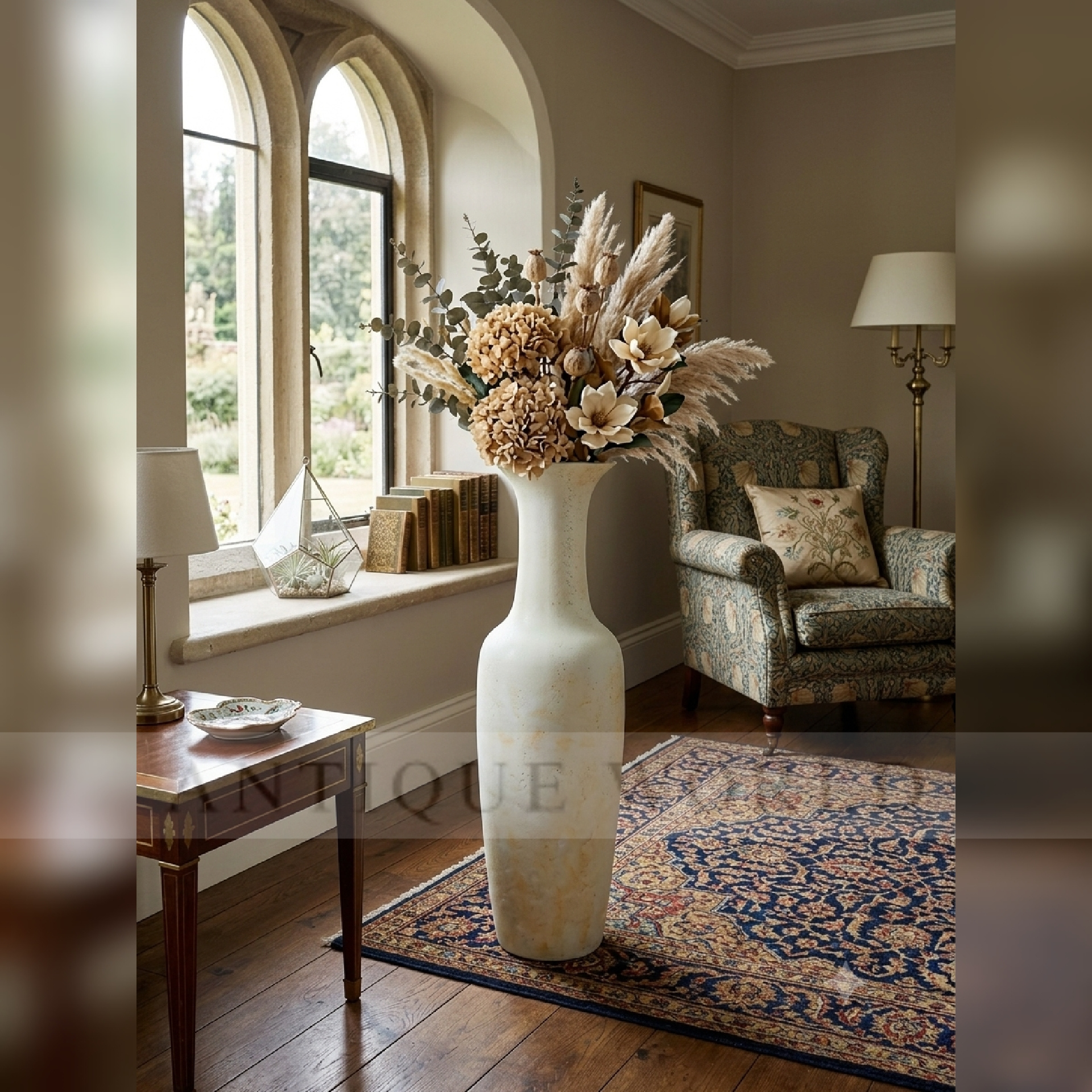 Ivory Heritage Floral Urn Vase