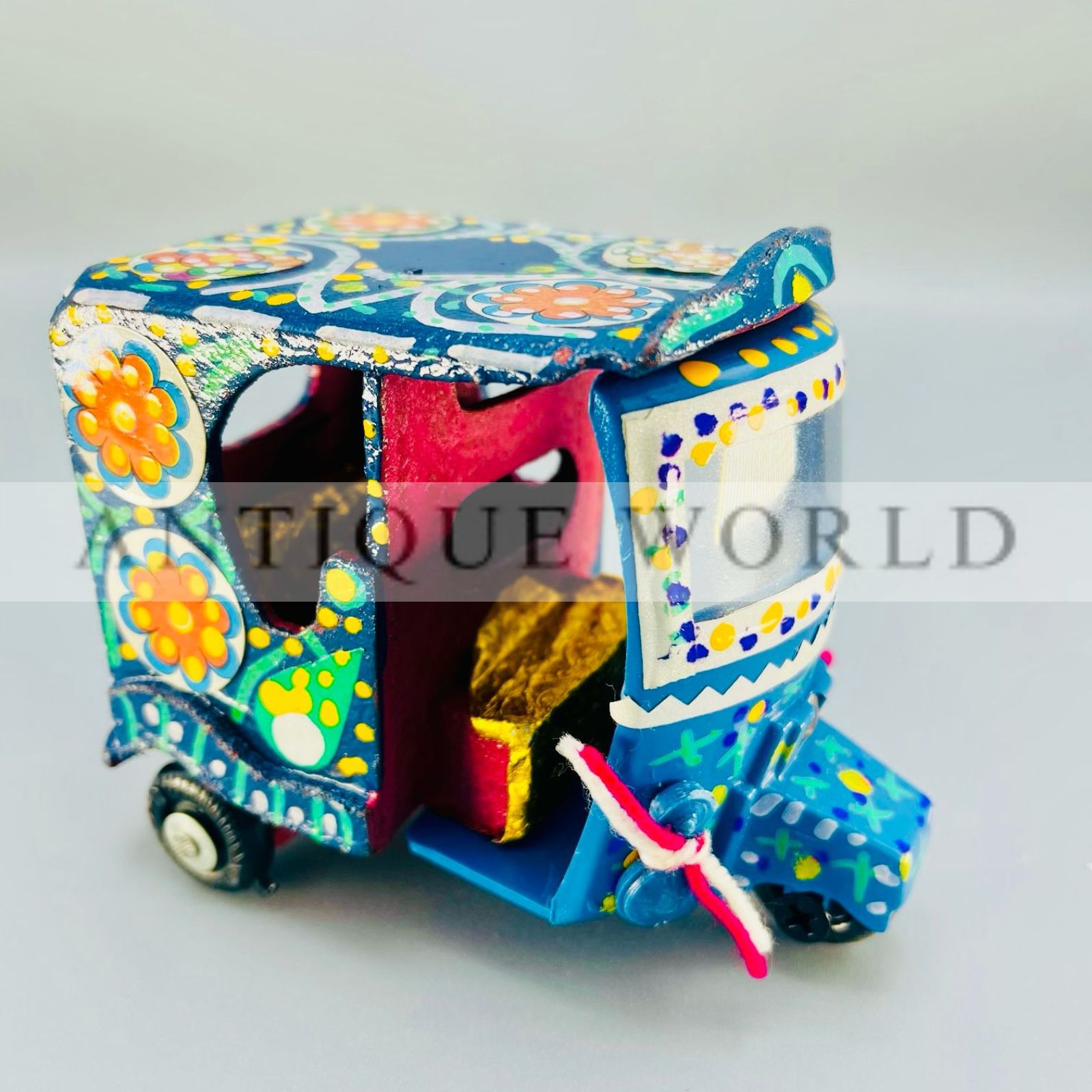 Hand Painted Miniature Rickshaw Model