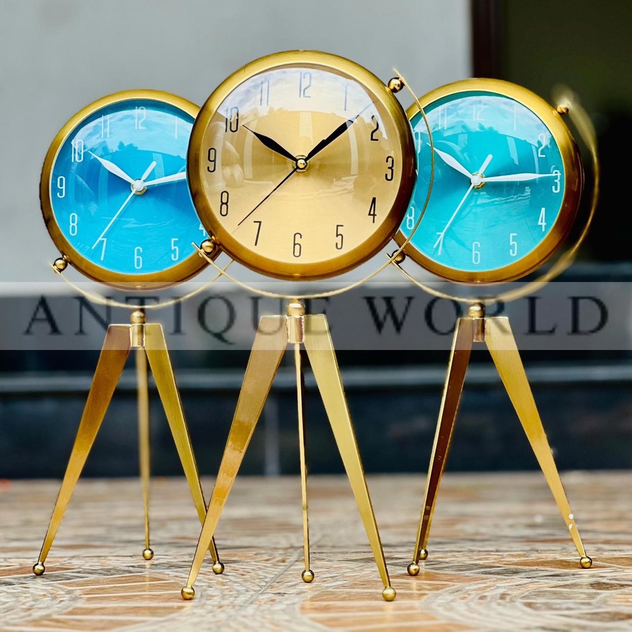 Regal Horizon Metal Tripod Clock