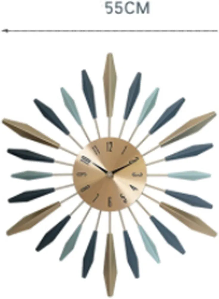 Luxe Metal Wall Clock Living Room