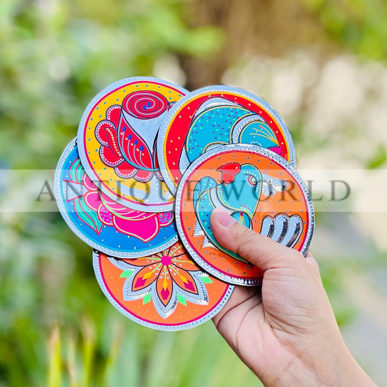 Antique Naqshi Handcrafted Tea coaster (set of 5 )