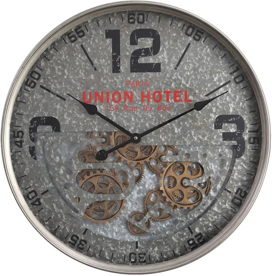 Real Moving Gears Retro Wall Clock
