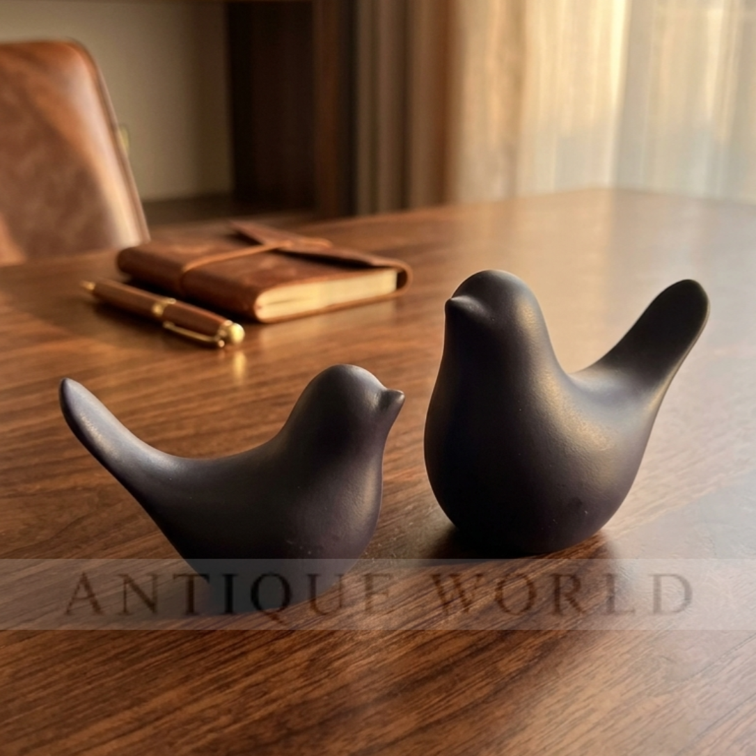 Minimalist Ceramic Bird Figurines (Set of 2 )