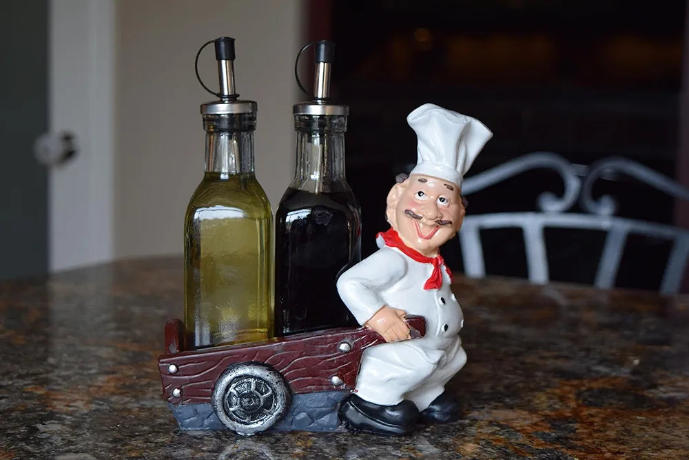 Chef Oil & Vinegar 2 Bottle Dispensers and Bottle Holder