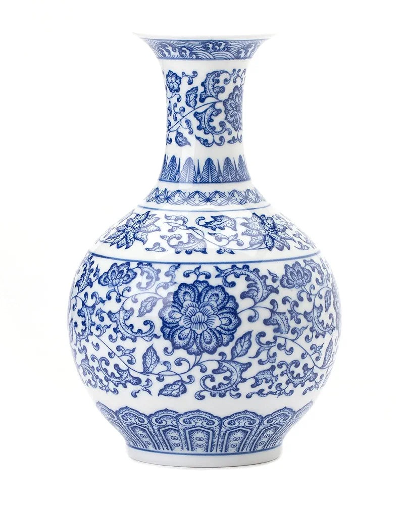 Blue and White Ginger Jar Vase