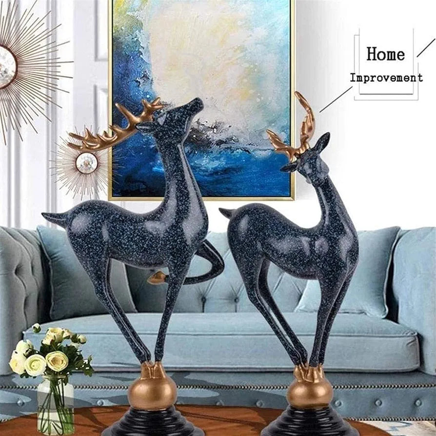 Home Decor Couple Deer Figurine Statue ( Set of 2 )