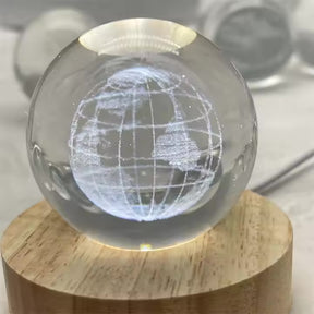 Glowing Crystal Ball Earth Ornaments 3D Globe With LED Lights