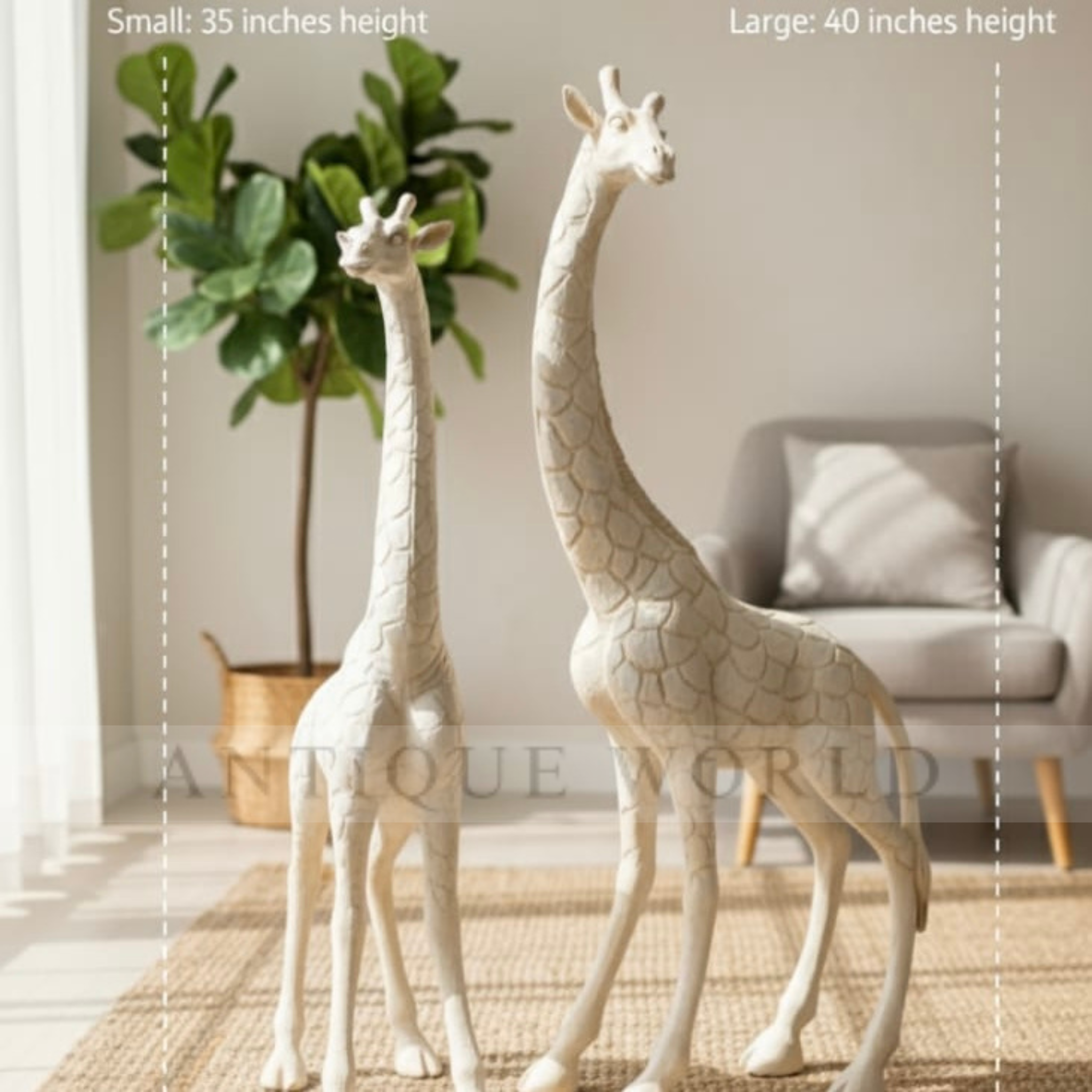 Serene Giraffe Sculptures ( Set of 2 )