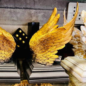 1 Pair WINGS bookends Golden&white