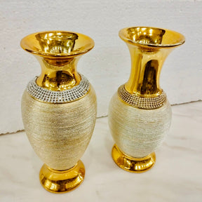 Golden color Ceramic Vase ( Set of 2 )