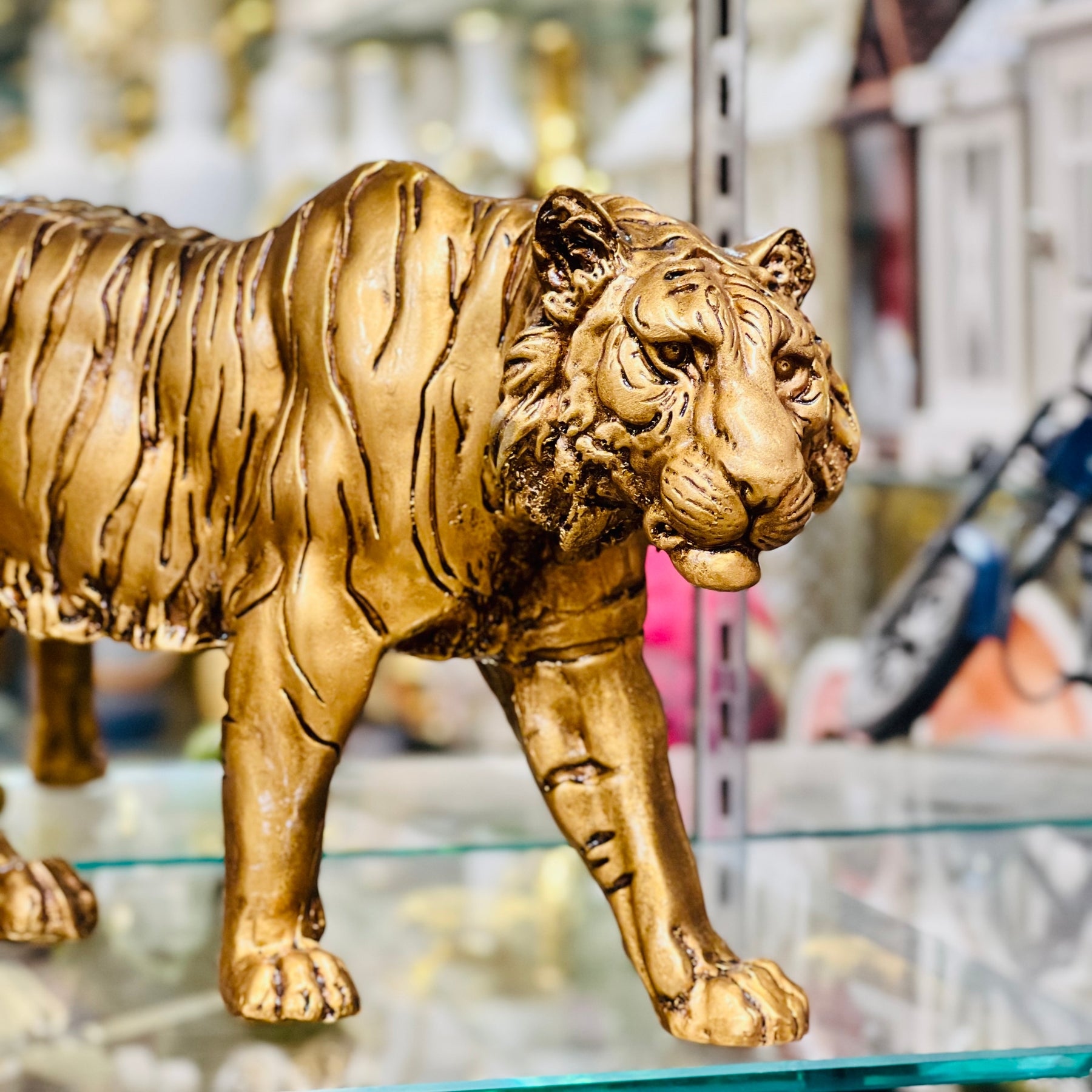 Golden Tiger Resin Statues for Home Indoor Office