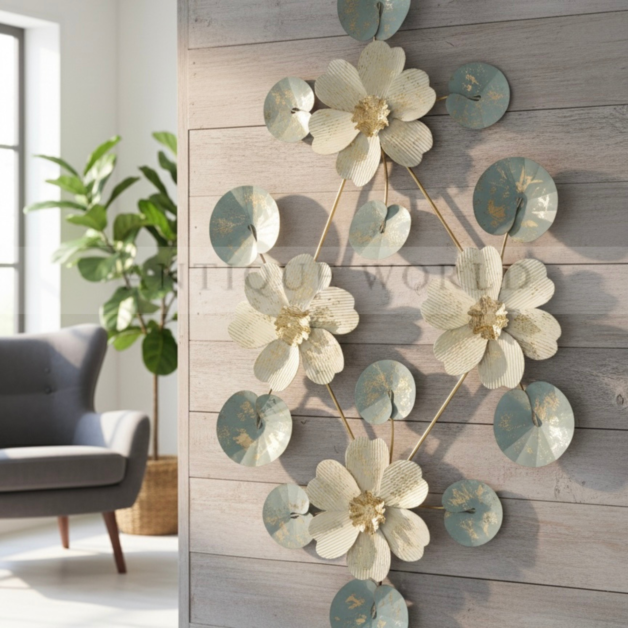 3D Metallic Bloom Wall Hanging