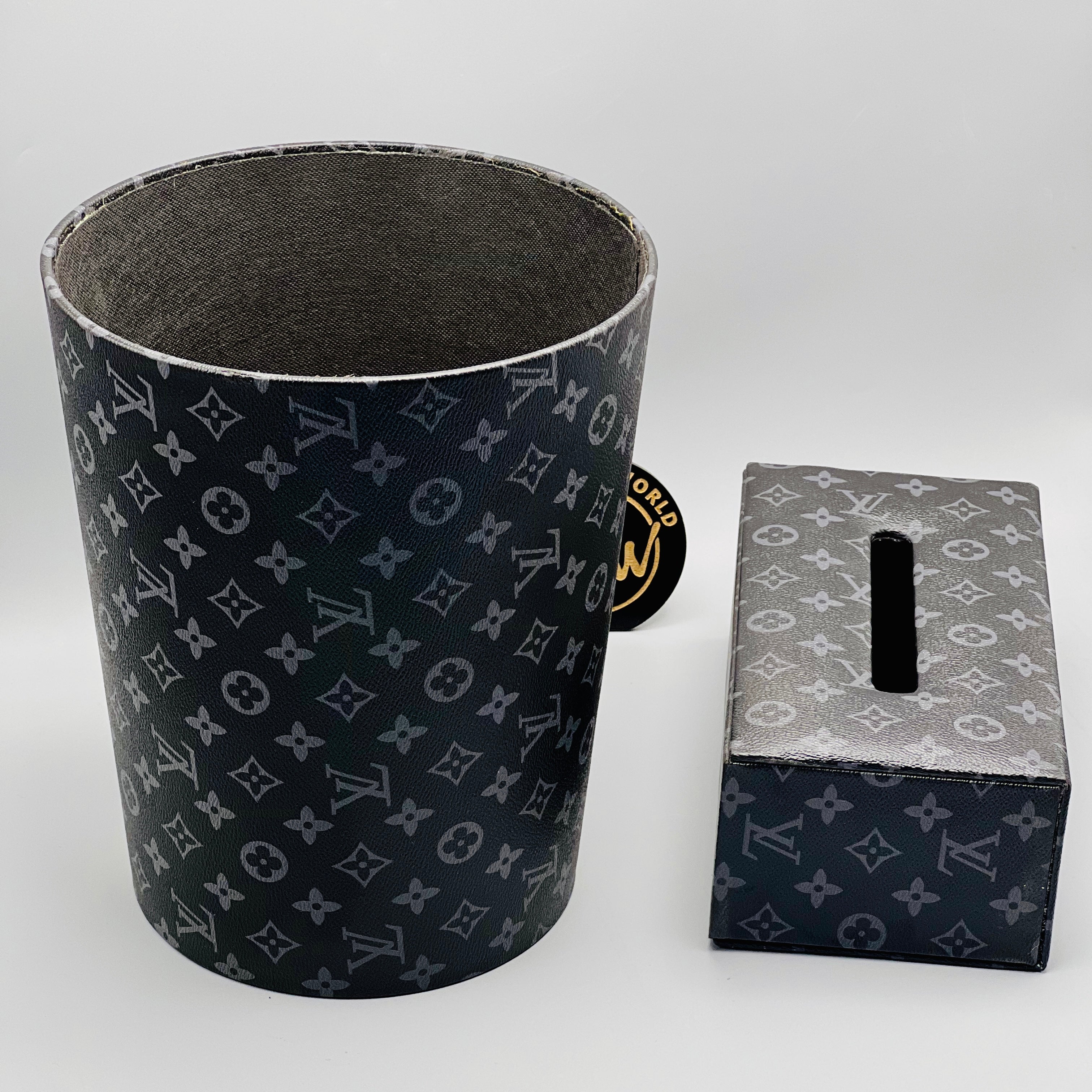 Louis  Vuitton Monogram Round Basket and Tissue Box Set
