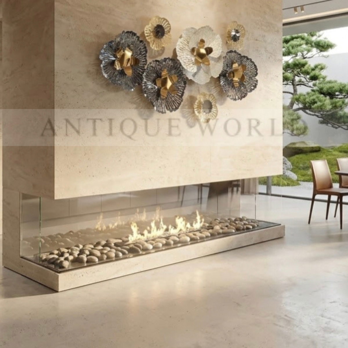 Golden Bloom Harmony Elegance Metal Wall Art