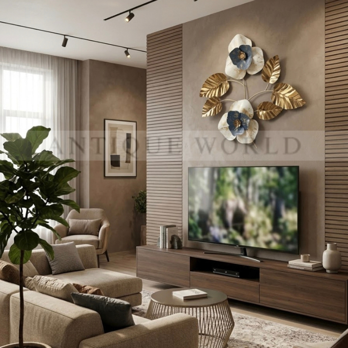 Golden Blossom Majesty Metal Wall Decor