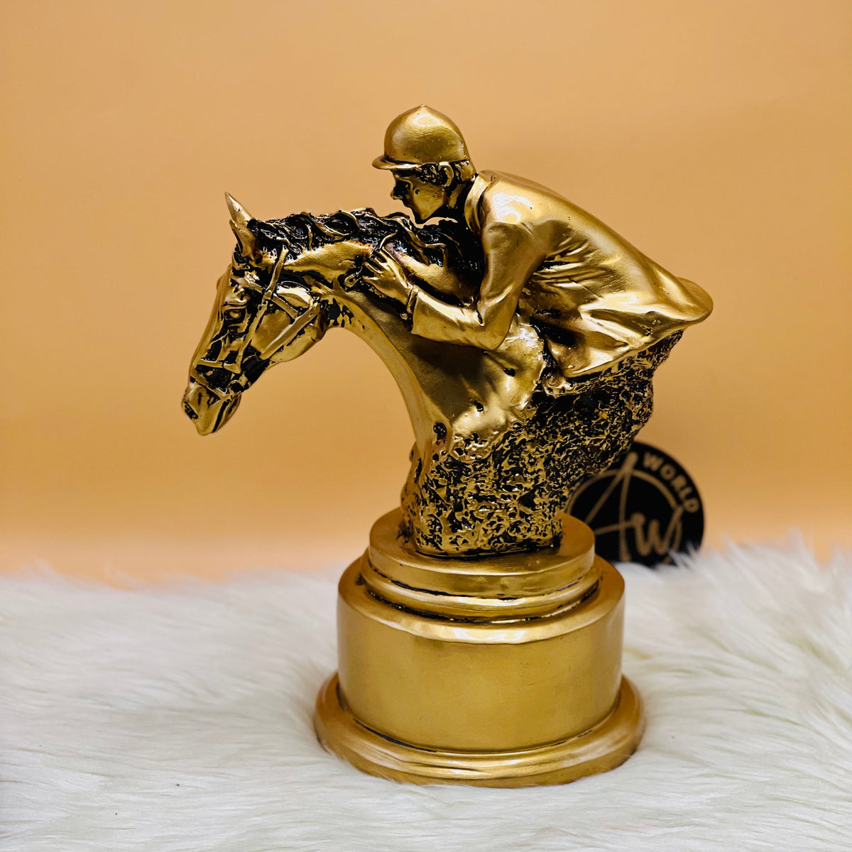 Race Horse and Jockey Rider Sculpture