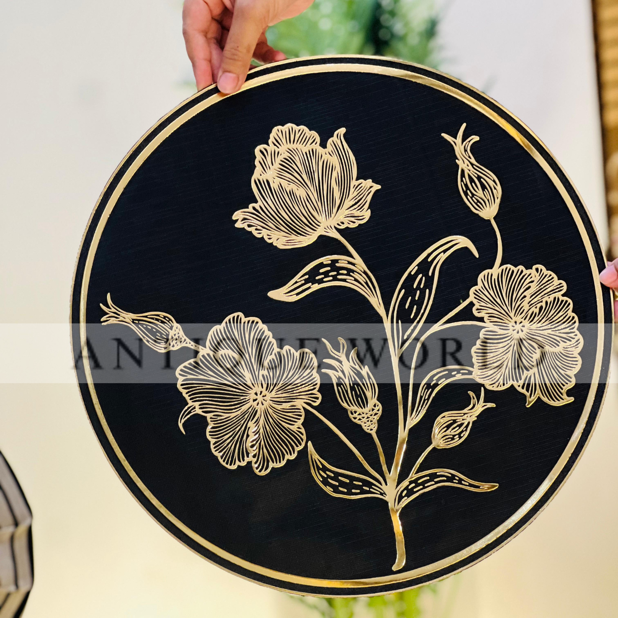 Black Floral & Elegant Table Mats ( Set of 2 )