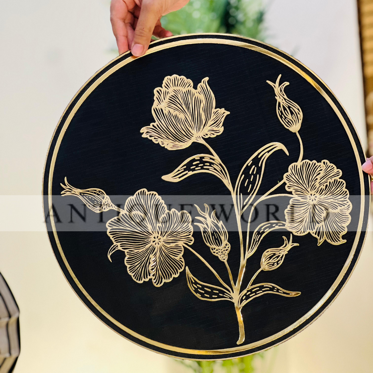 Black Floral & Elegant Table Mats