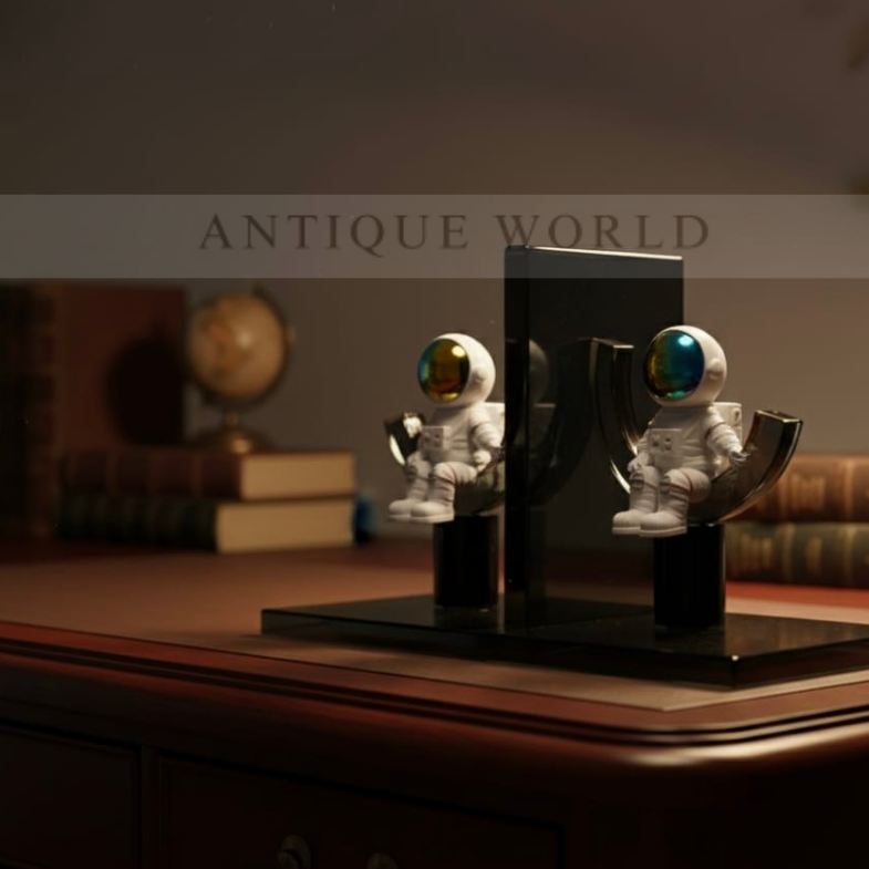 Astronaut Figurine Glass Bookends