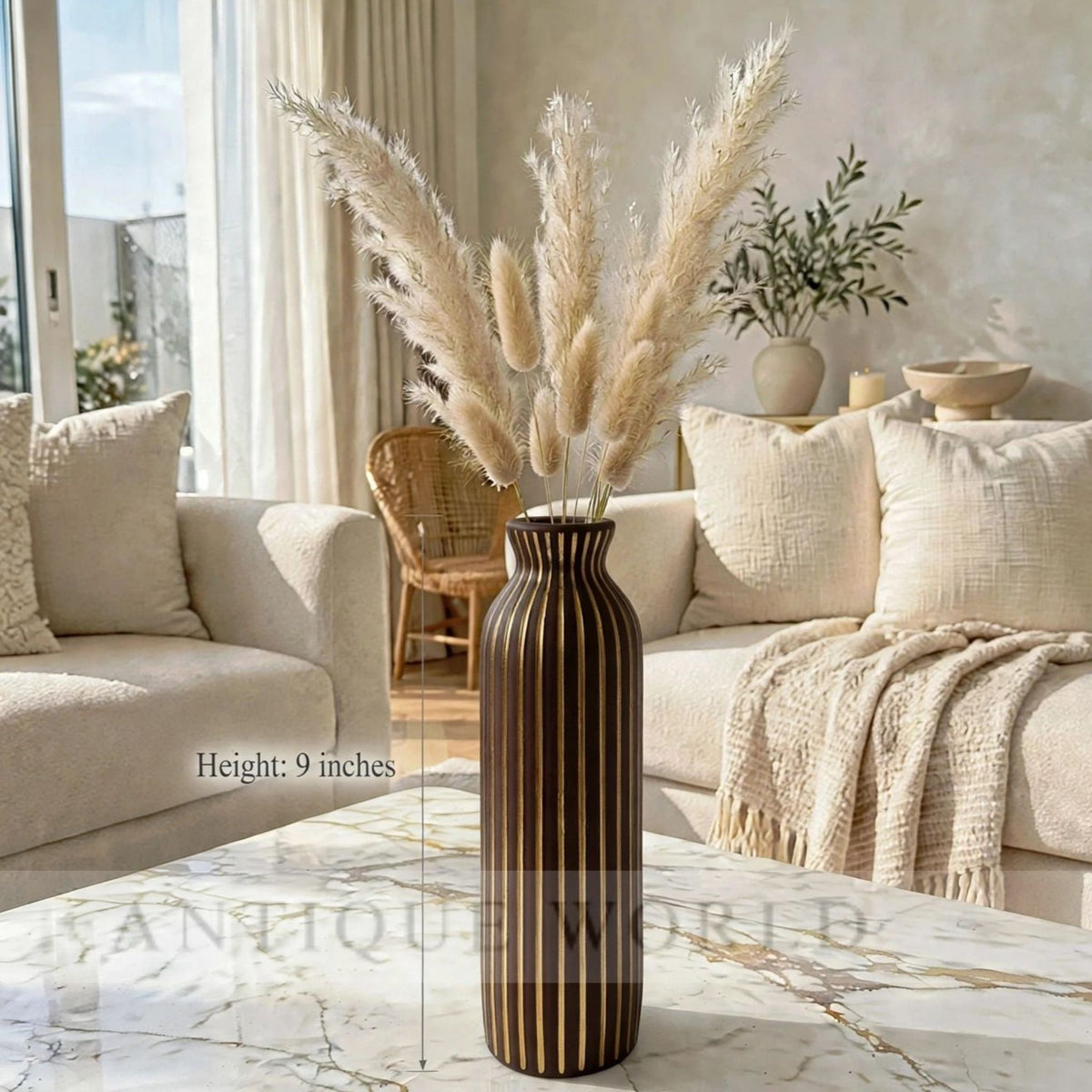 Luxury Tall Ribbed Decorative Floor Vase