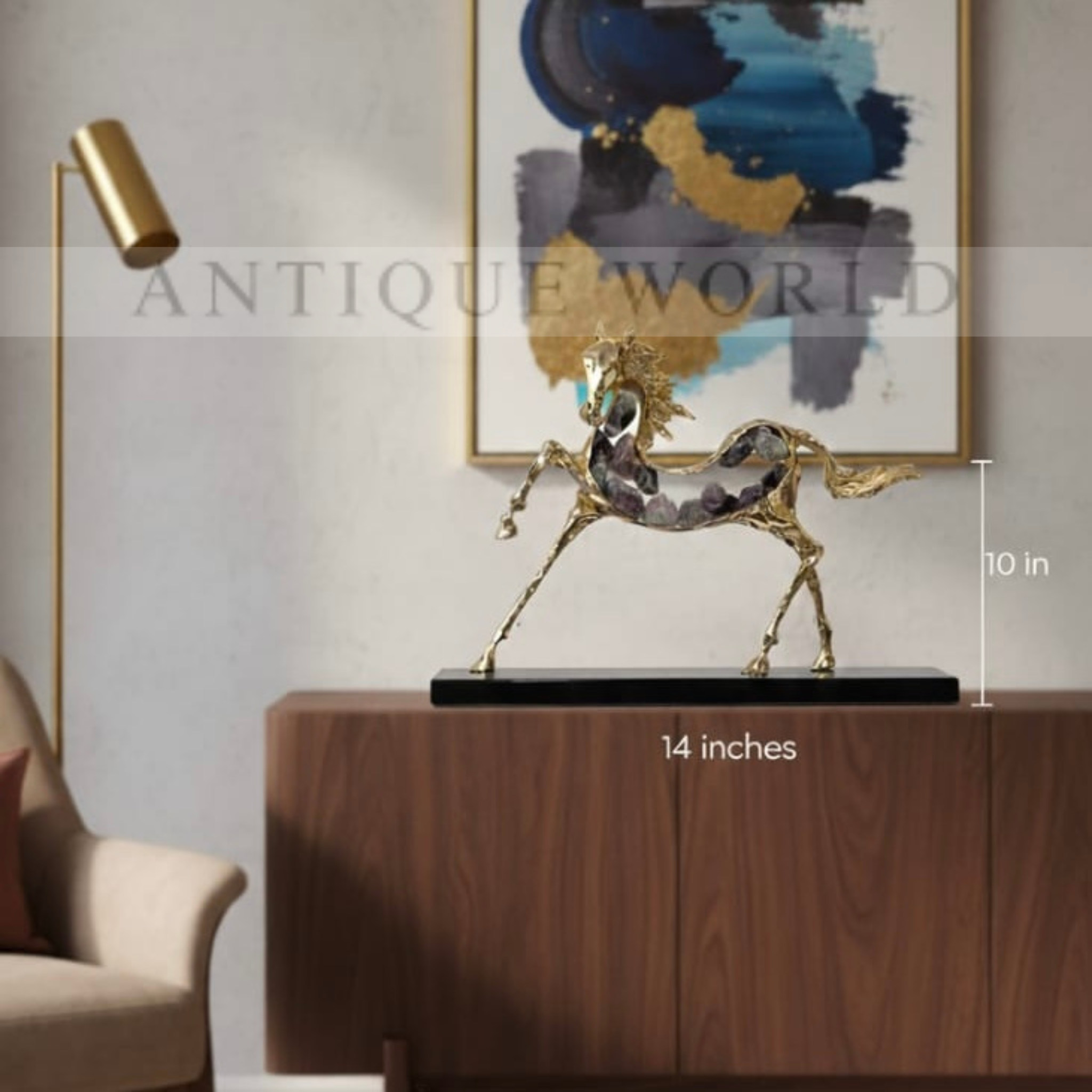 Dynamic Running Horse Showpiece