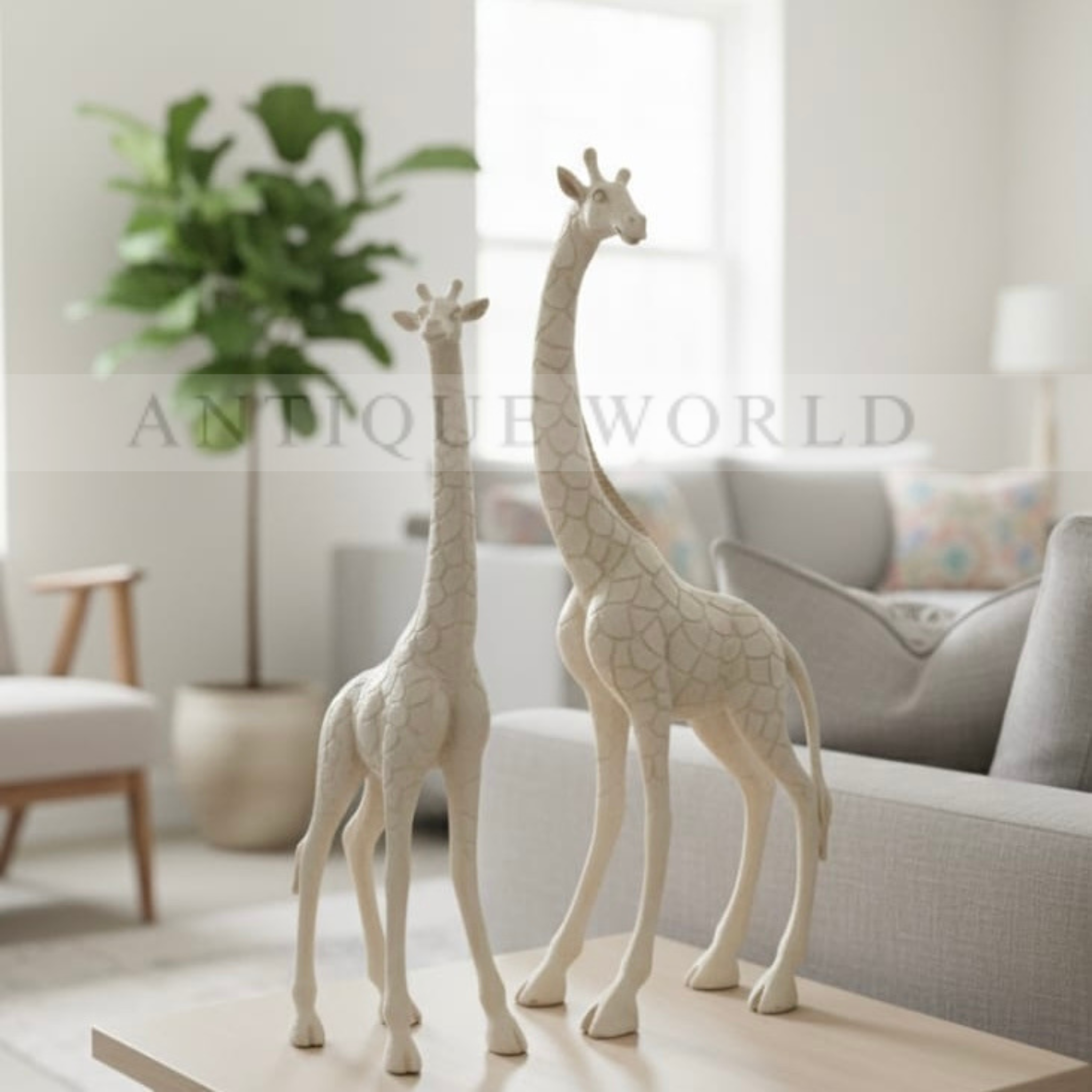 Serene Giraffe Sculptures ( Set of 2 )