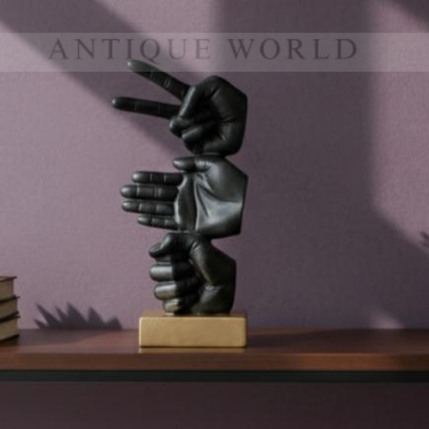 Modern Triple Hand Gesture Sculpture