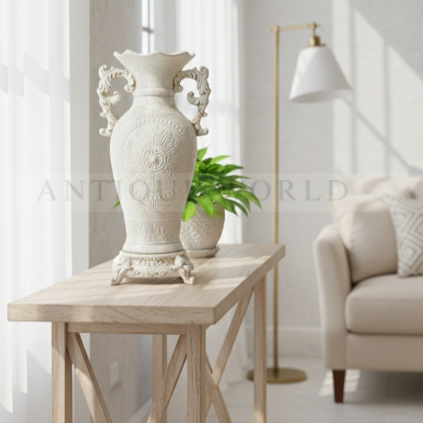 Textured Ceramic Jug Style Decorative Vase