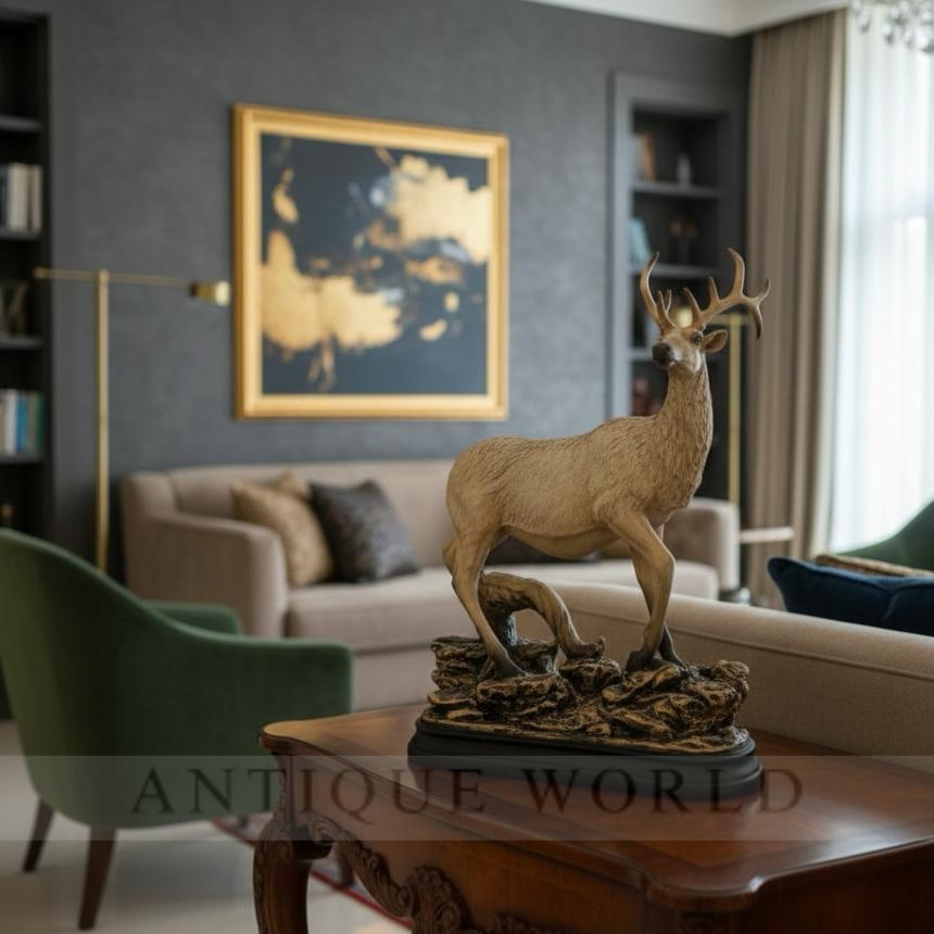 Majestic Standing Stag on Rocky Terrain