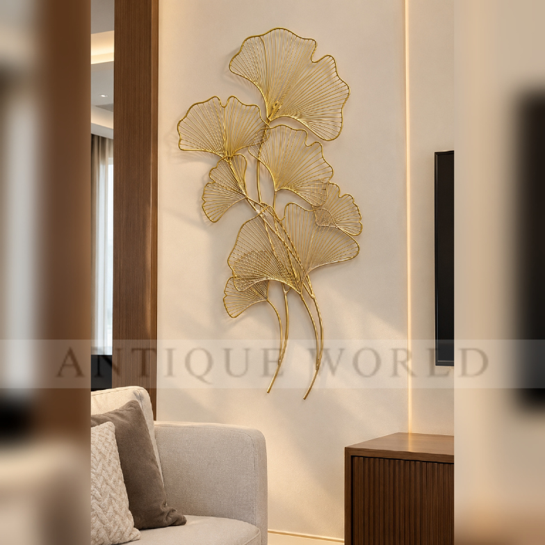 Golden Ginkgo Bloom Elegance Wall Art