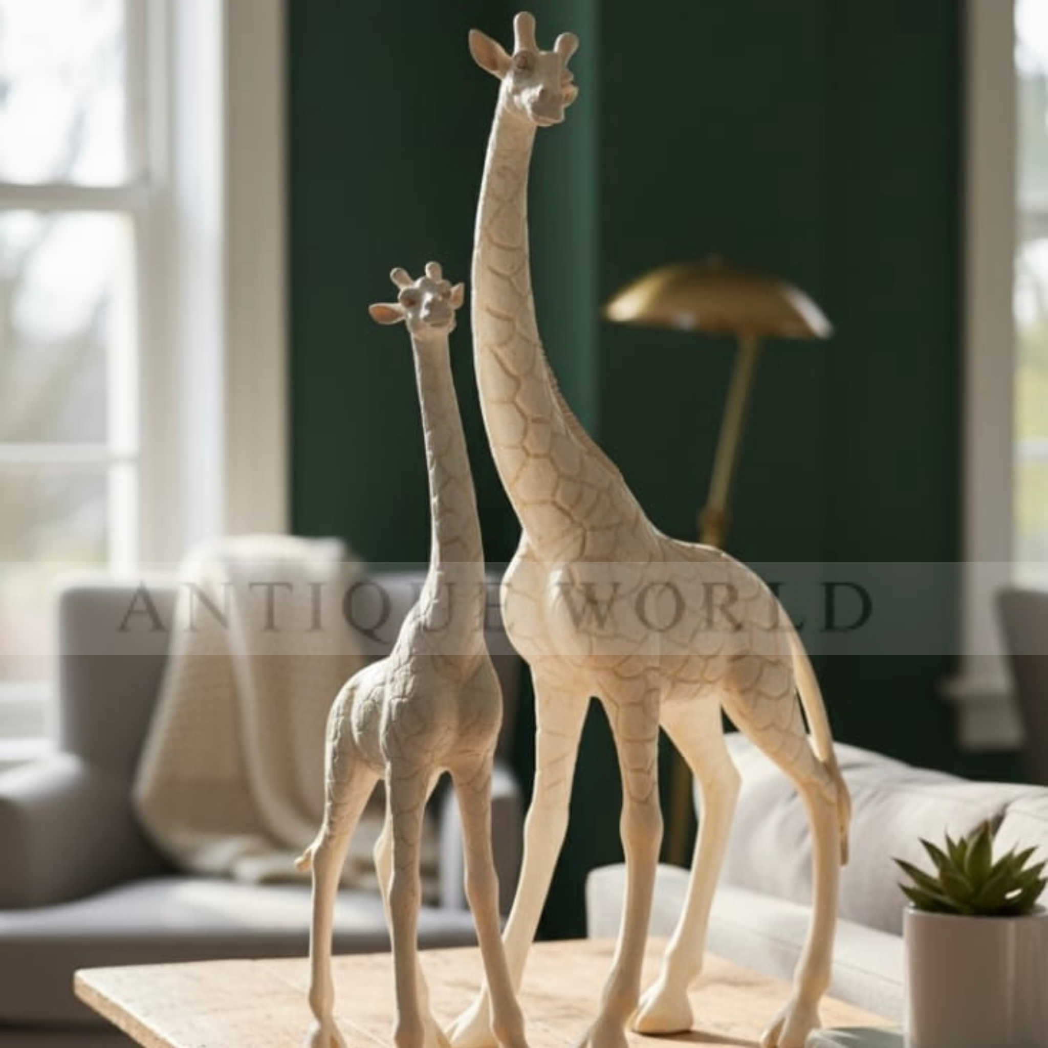 Serene Giraffe Sculptures ( Set of 2 )