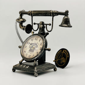 Antique Metallic Telephone Clock