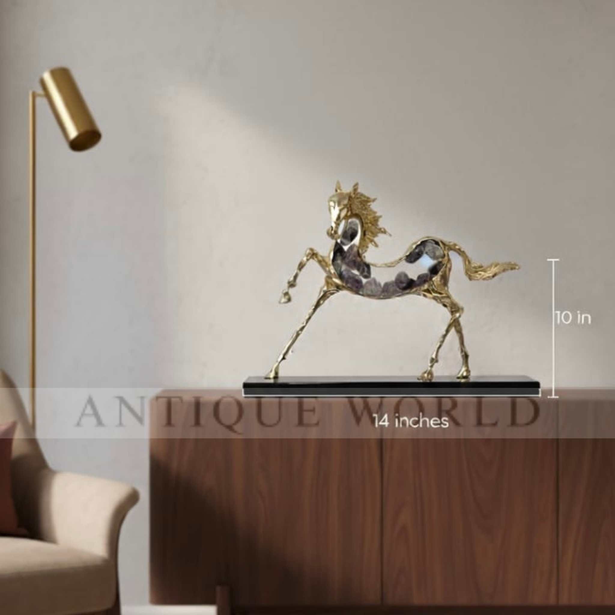 Dynamic Running Horse Showpiece