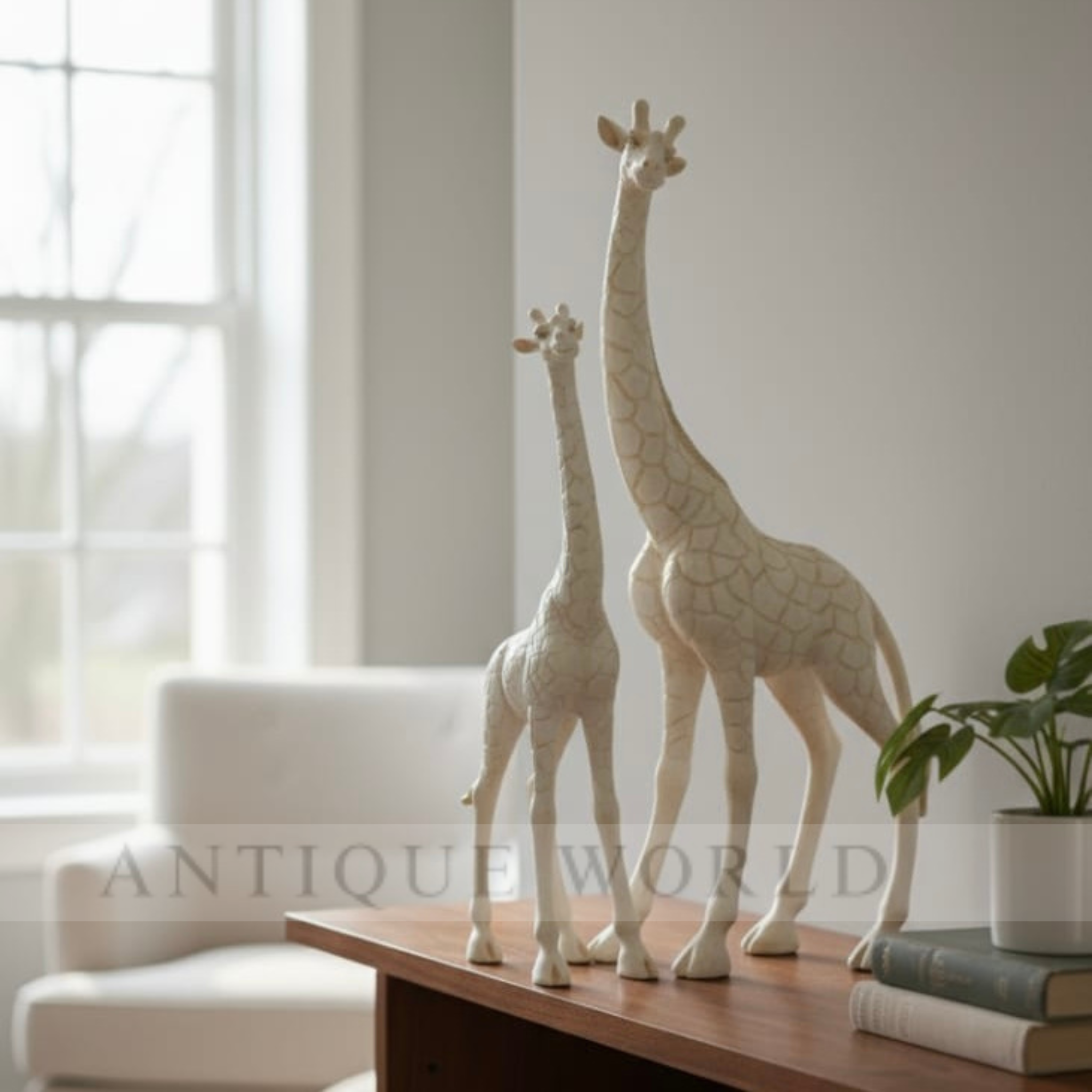 Serene Giraffe Sculptures ( Set of 2 )