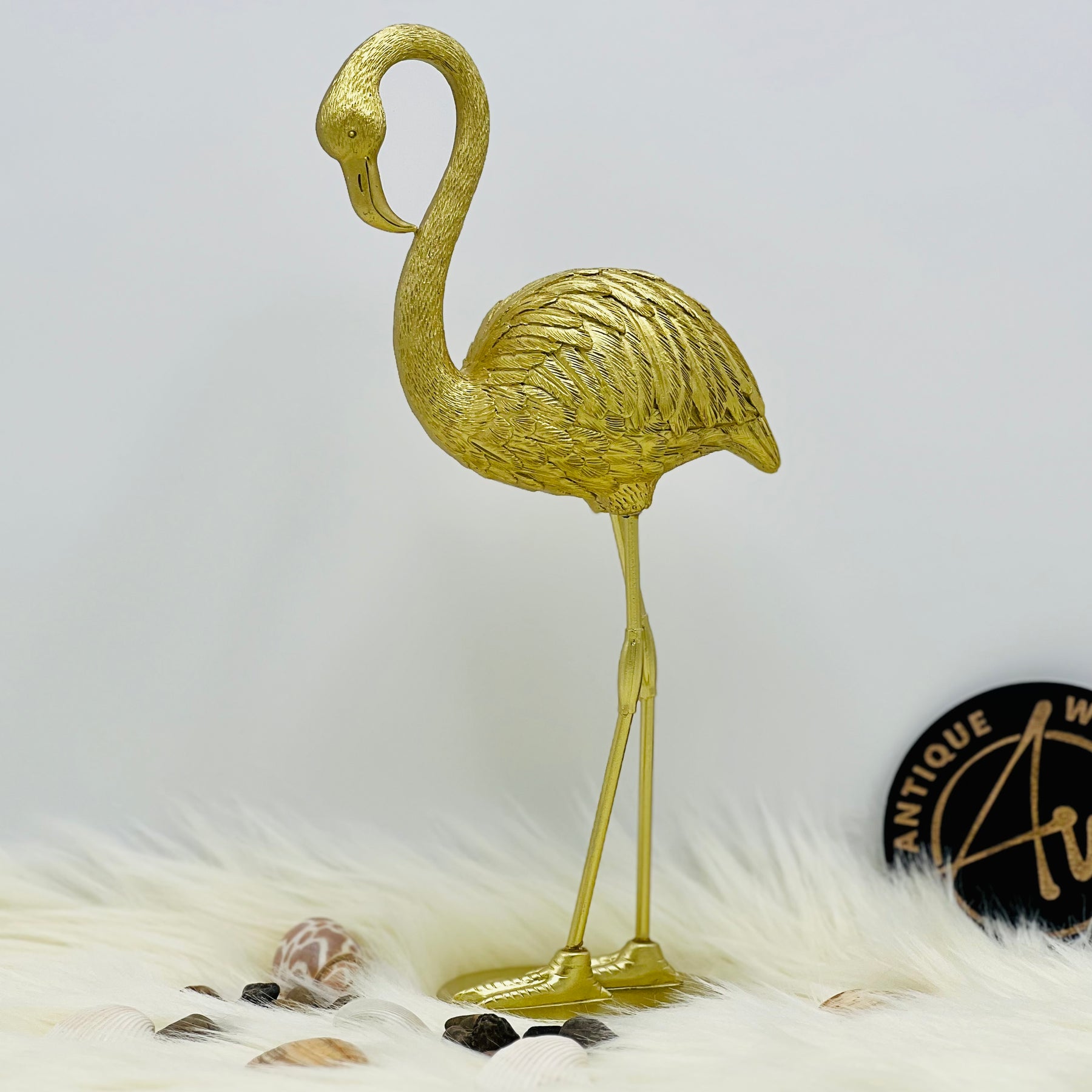 Golden Flamingo Statue 1 Pc