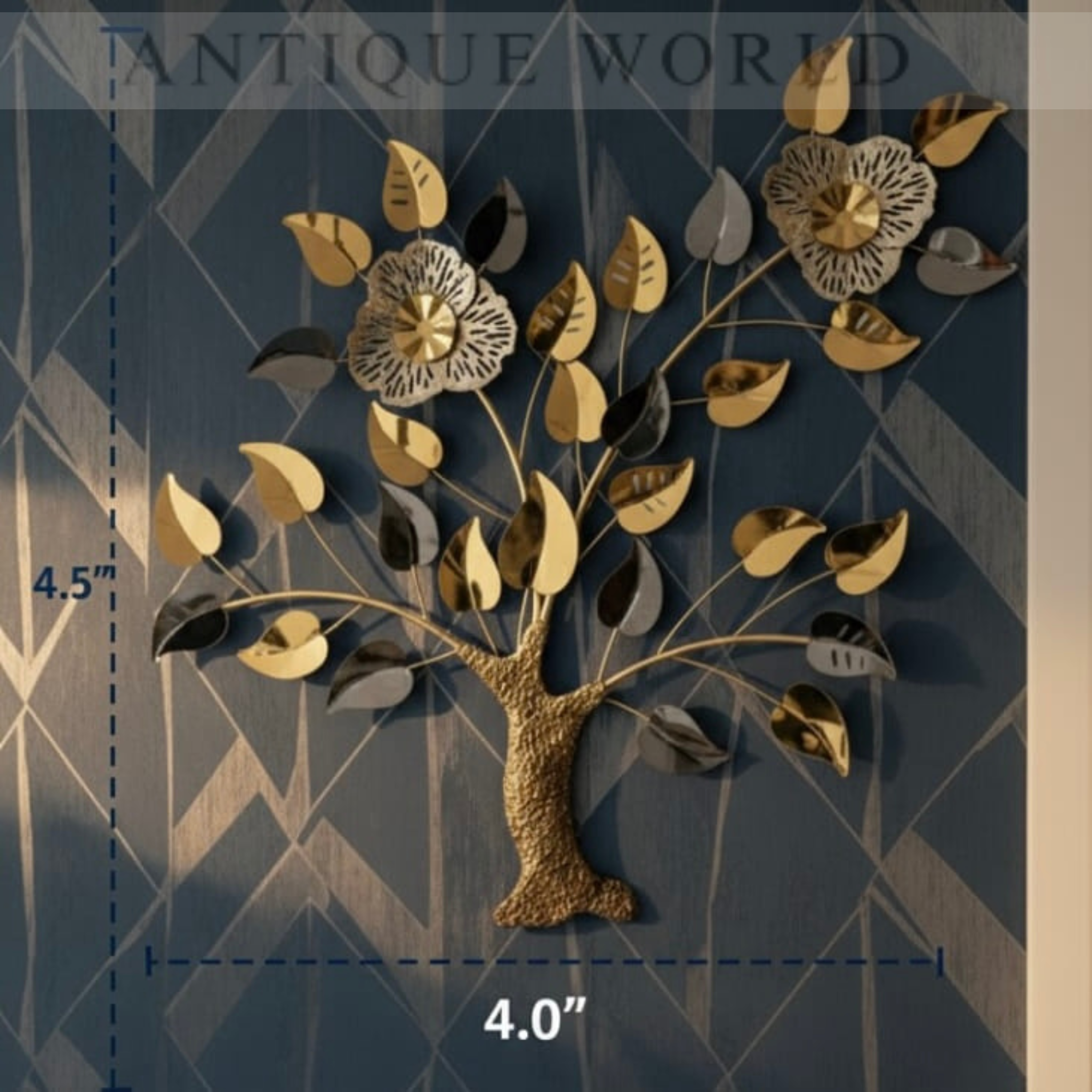 Geometric Metal Wall Art Tree
