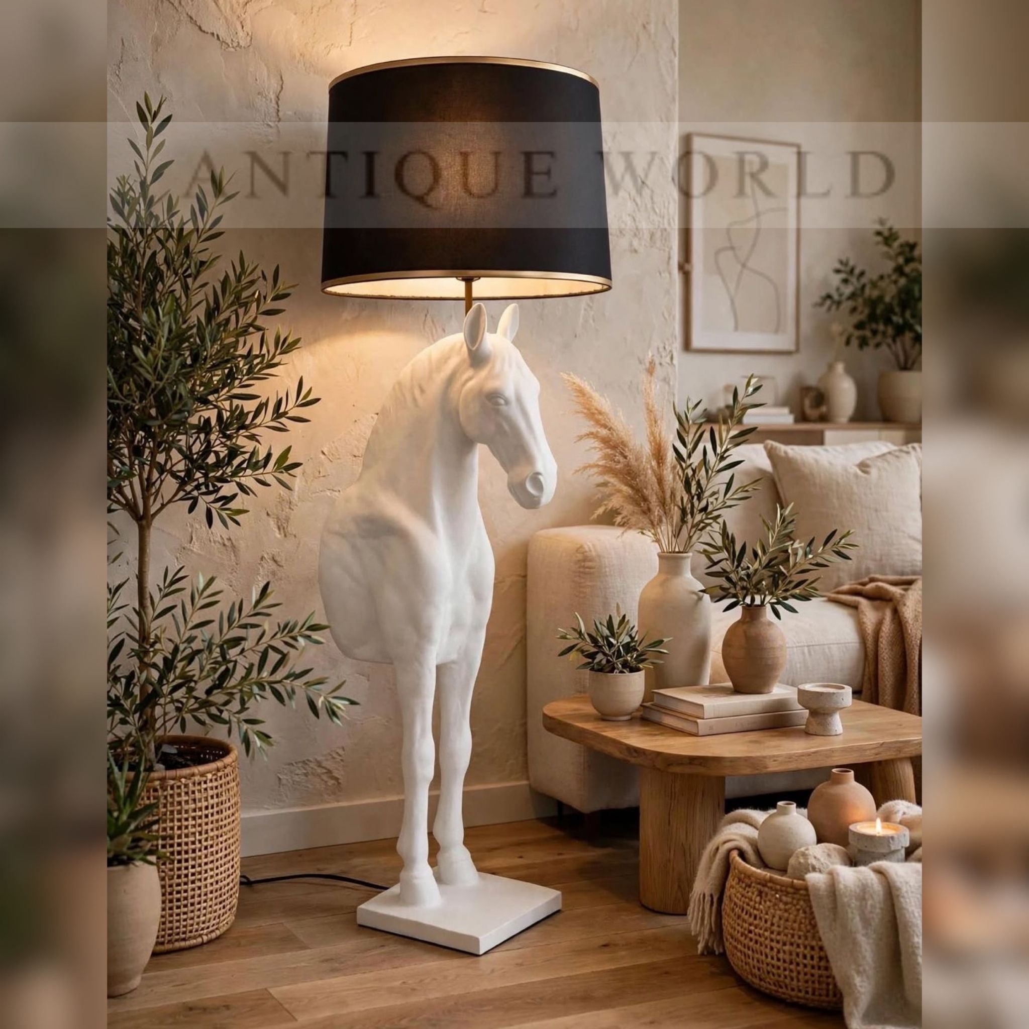 Luxury Horse Floor Lamp with Equestrian Sculptural