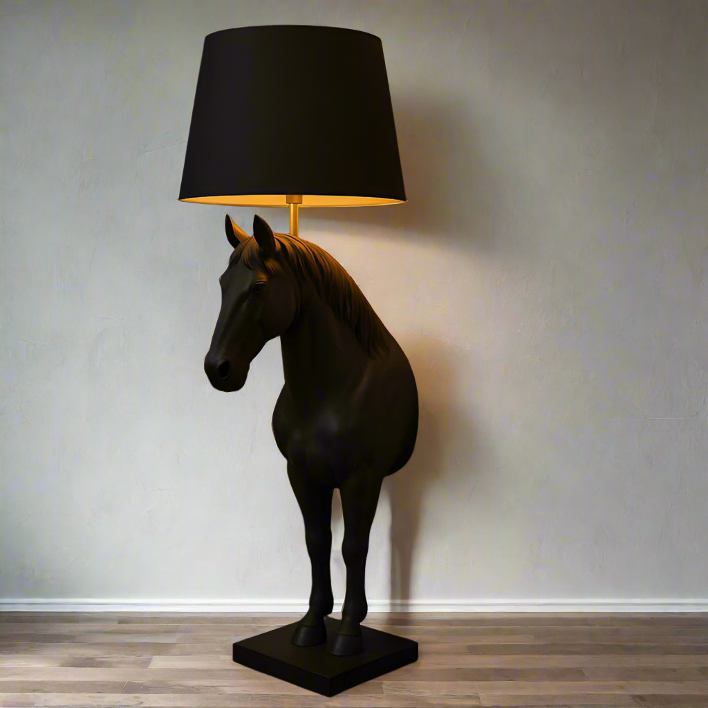 Resin Horse Statue Floor Lamp