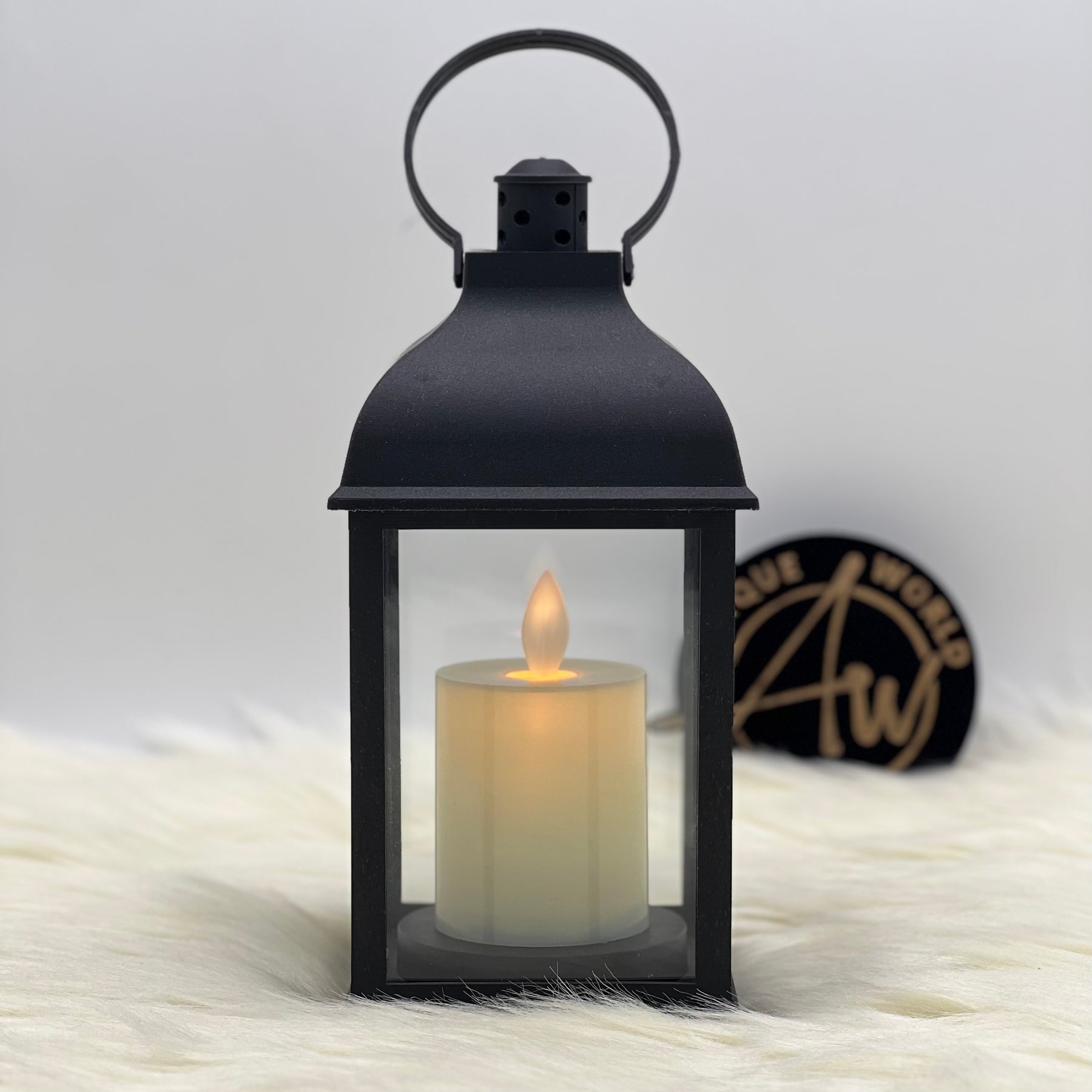 Hazel Lantern with Flameless Candle