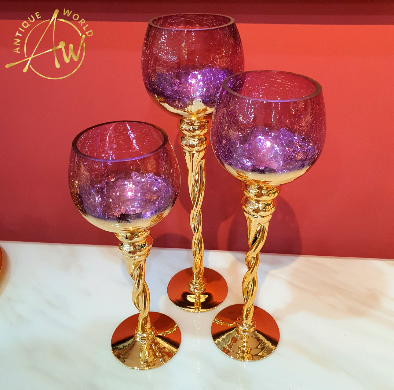 Crystal Candlestick (Set of 3)