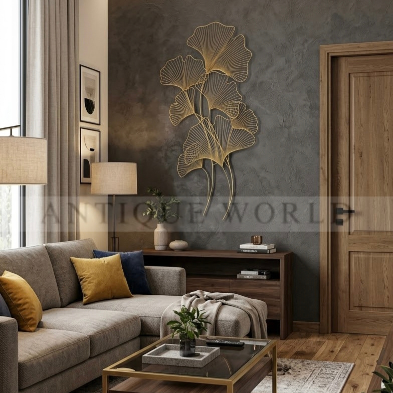 Golden Ginkgo Bloom Elegance Wall Art