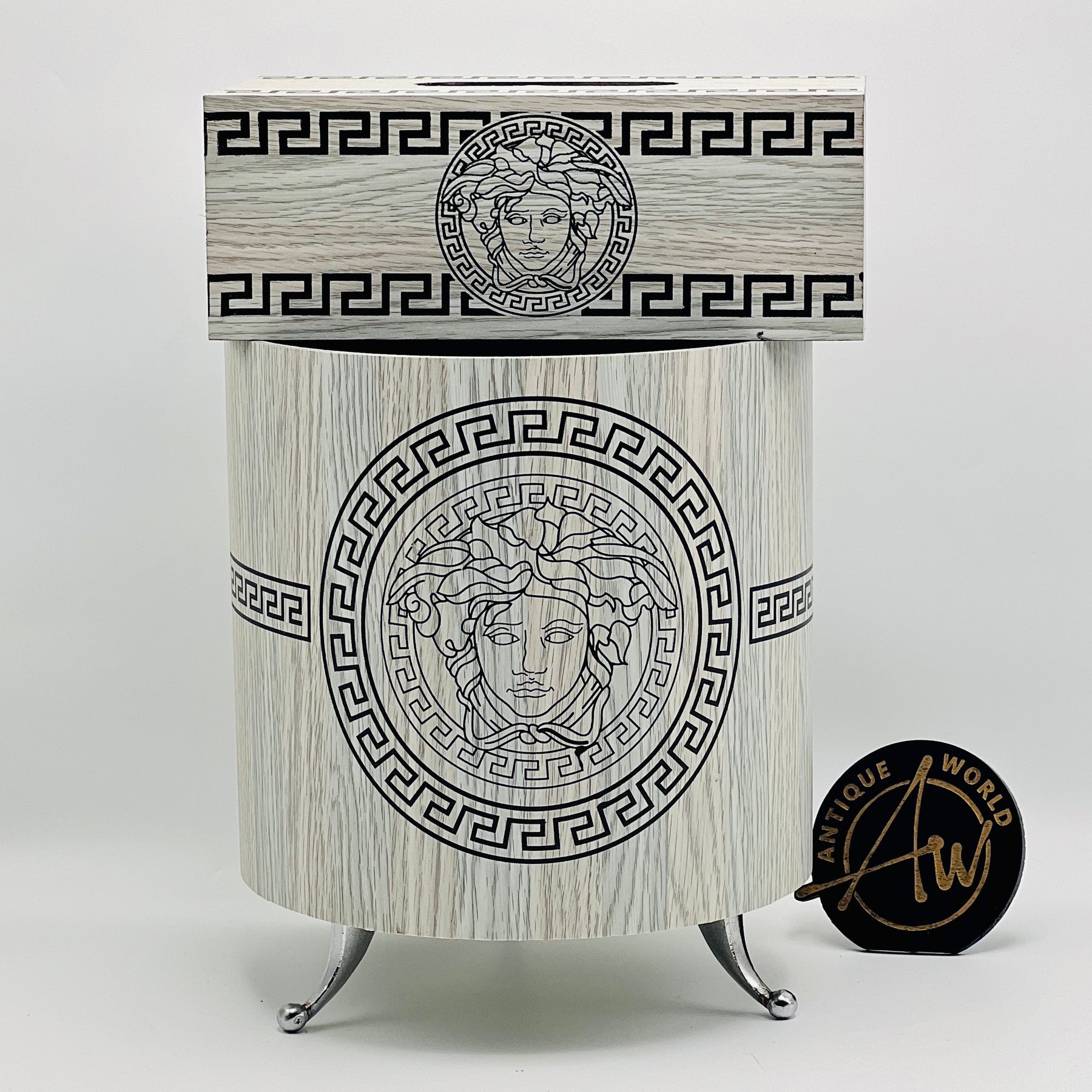 Versace Round Basket With Tissue Box