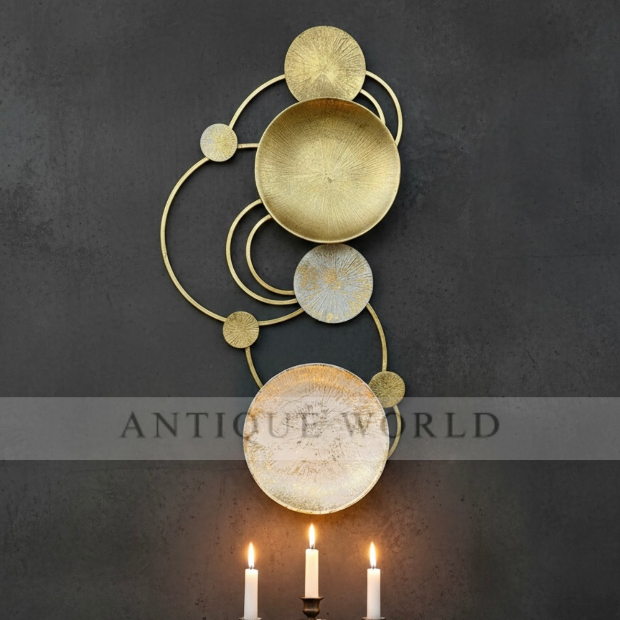 Lysandera Gold Abstract Metal Wall Art