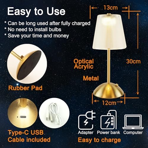 Bedside Crystal Table Lamp with Touch Control