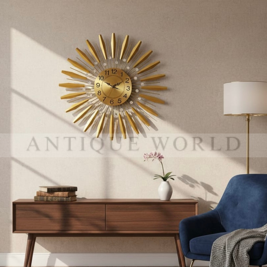 SunBeam Metallic Wall Clock