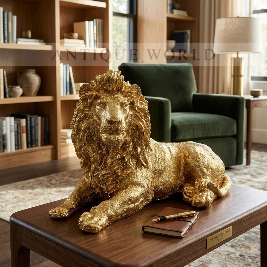 Imperial Gold Lion Figurine