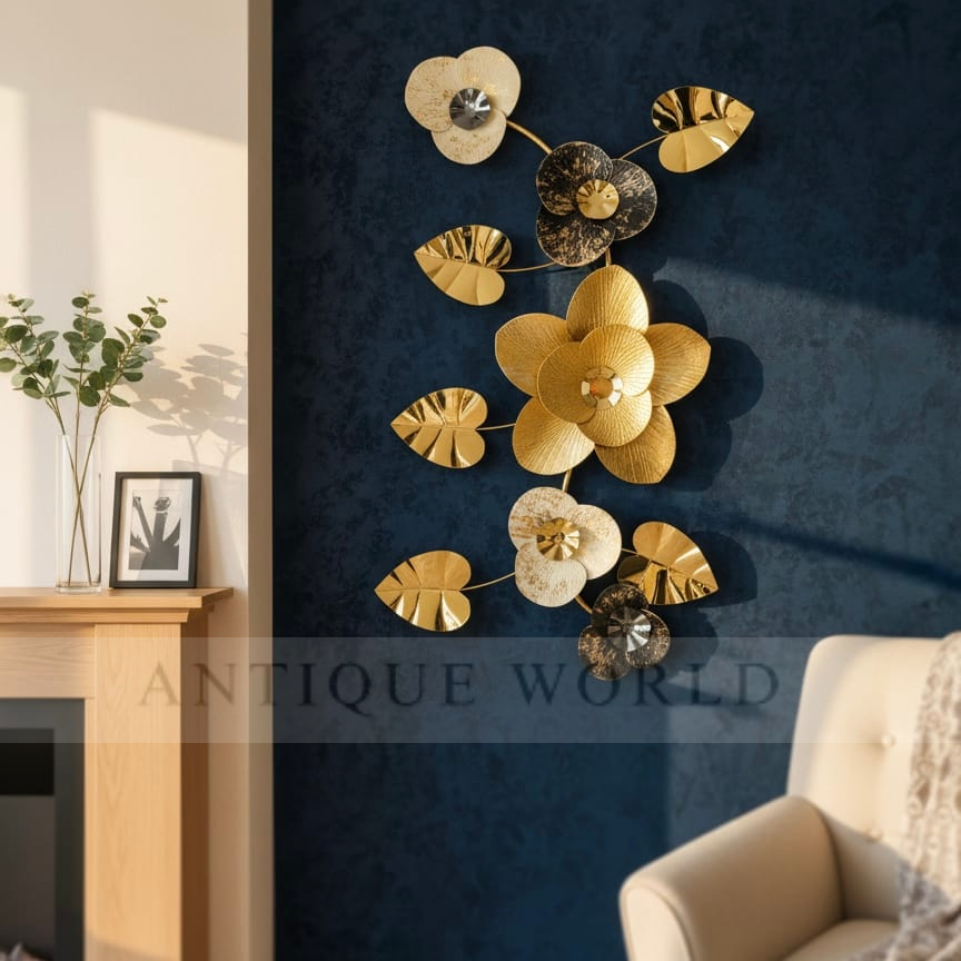 Luxurious Metal Flower Wall Decor
