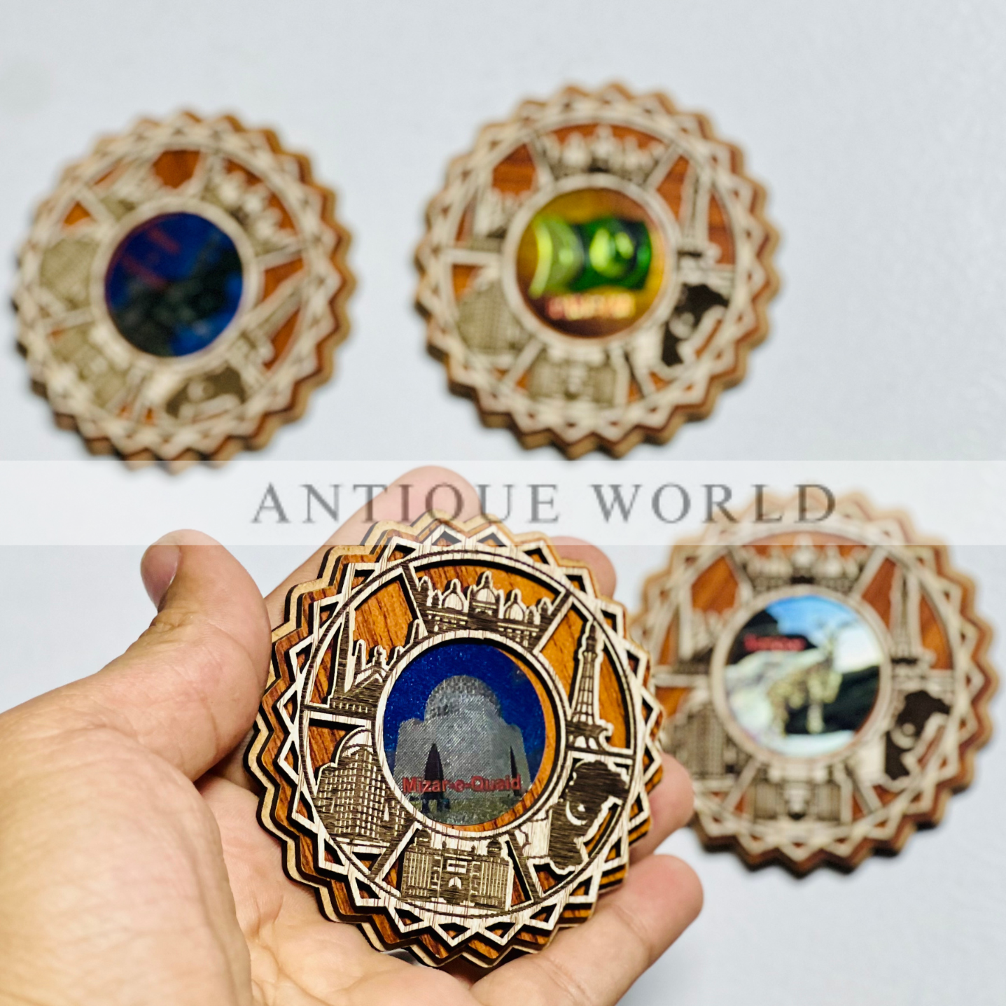 Cultural Plate Monuments Wall Hanging ( Set of 5 )