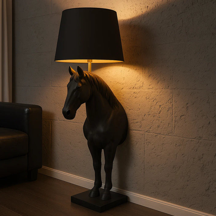 Resin Horse Statue Floor Lamp